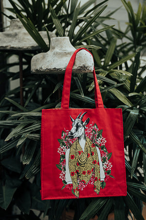 Humanoid Goat Tote Bag